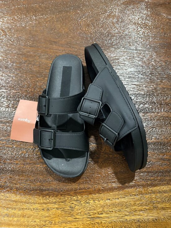 NWT NEW Men\'s Earthing Aspen Grounding Buckle Slide Sandals Black sz 9 main image 3